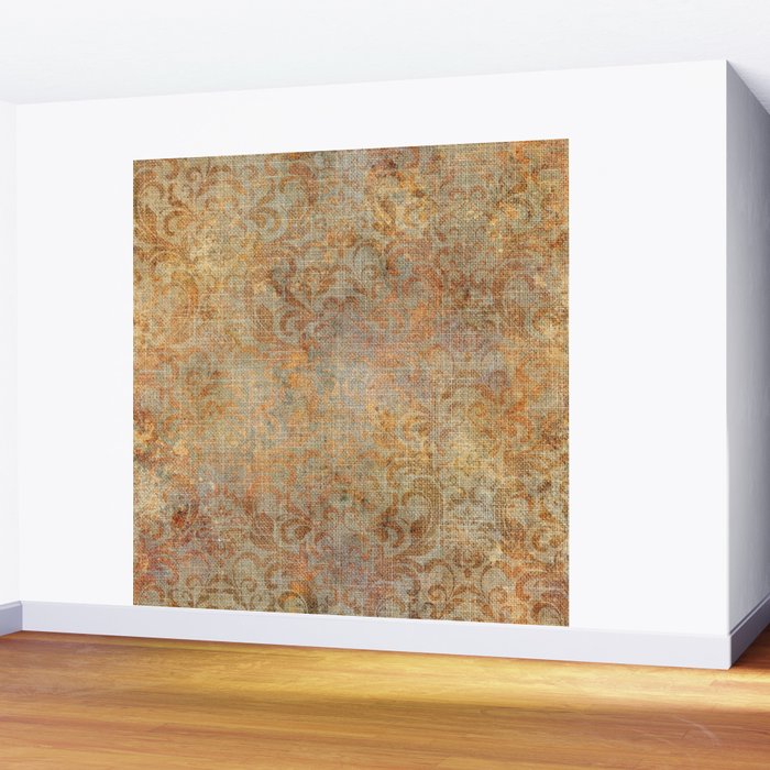 Aged Damask Texture 10 Wall Mural Gallery Image 2
