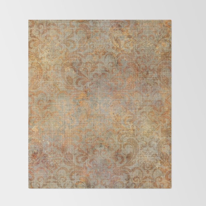 Aged Damask Texture 10 Throw Blanket Gallery Image 2