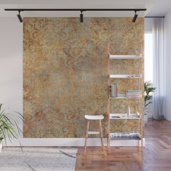 Aged Damask Texture 10 Wall Mural Gallery Image 1