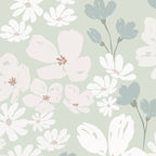 Soft meadow blooms - muted mint, dusty green and beige floral pattern Coffee Mug Gallery Image 2