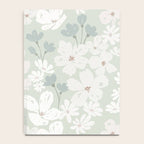 Soft meadow blooms - muted mint, dusty green and beige floral pattern Notebook Gallery Image 4