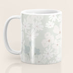 Soft meadow blooms - muted mint, dusty green and beige floral pattern Coffee Mug Gallery Image 3