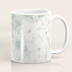 Soft meadow blooms - muted mint, dusty green and beige floral pattern Coffee Mug Gallery Image 1