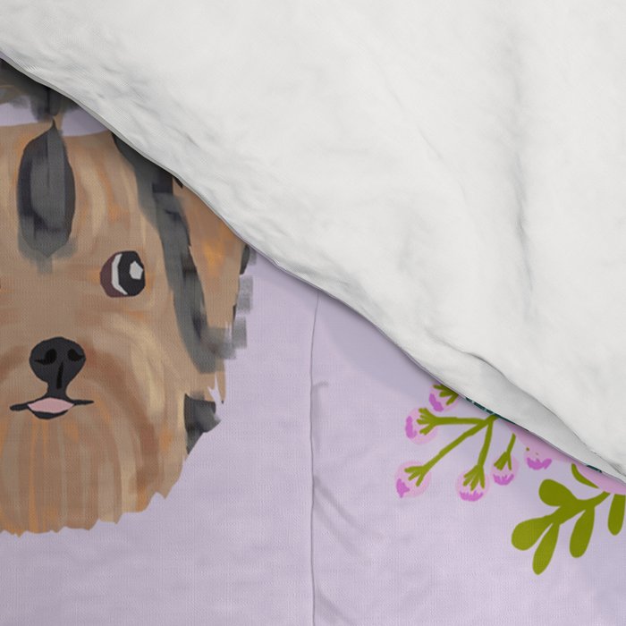 Dogs and cats pet friendly floral animal lover gifts dog breeds cat person Comforter Gallery Image 4