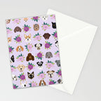 Dogs and cats pet friendly floral animal lover gifts dog breeds cat person Stationery Card Gallery Image 2