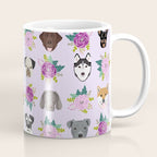 Dogs and cats pet friendly floral animal lover gifts dog breeds cat person Coffee Mug Gallery Image 1