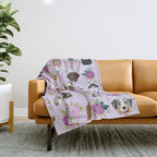 Dogs and cats pet friendly floral animal lover gifts dog breeds cat person Throw Blanket Gallery Image 1