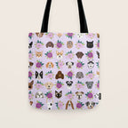 Dogs and cats pet friendly floral animal lover gifts dog breeds cat person Tote Bag Gallery Image 1