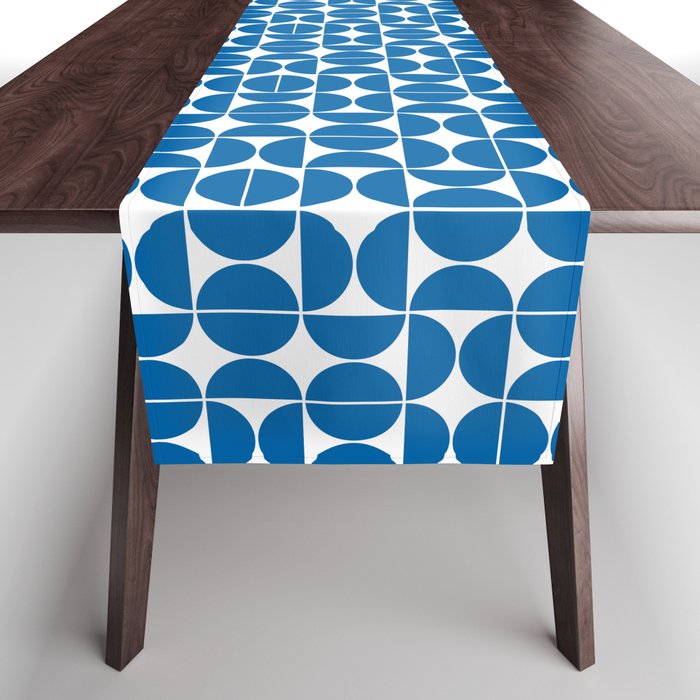 Mid Century Modern Geometric 04 Electric Blue Table Runner Gallery Image 1