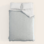 linen textured stripes - dusty blue Comforter Gallery Image 6