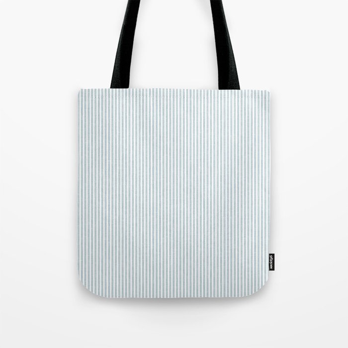 linen textured stripes - dusty blue Tote Bag Gallery Image 1