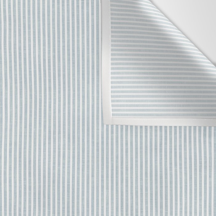 linen textured stripes - dusty blue Wall Tapestry Gallery Image 3