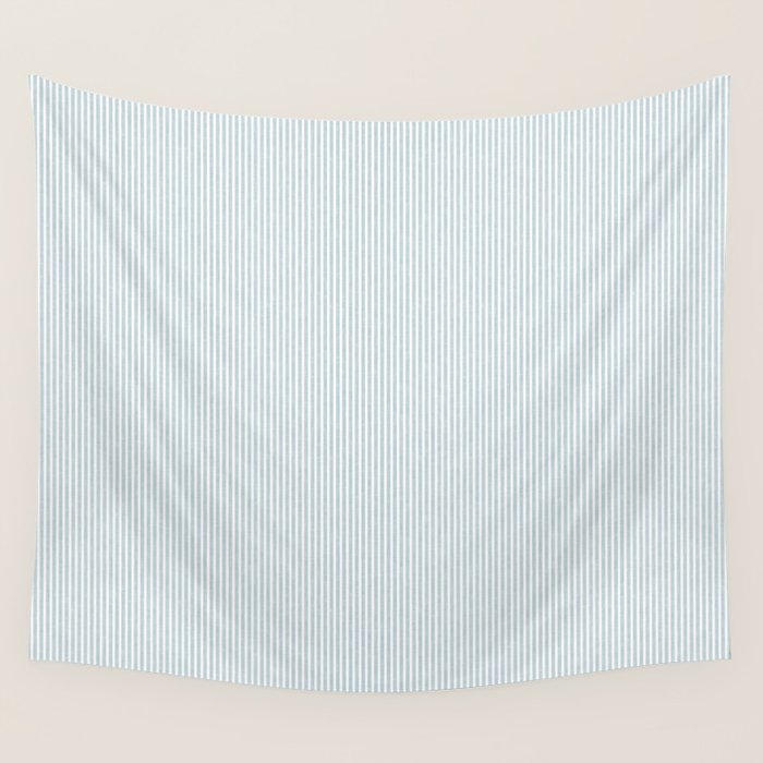 linen textured stripes - dusty blue Wall Tapestry Gallery Image 4
