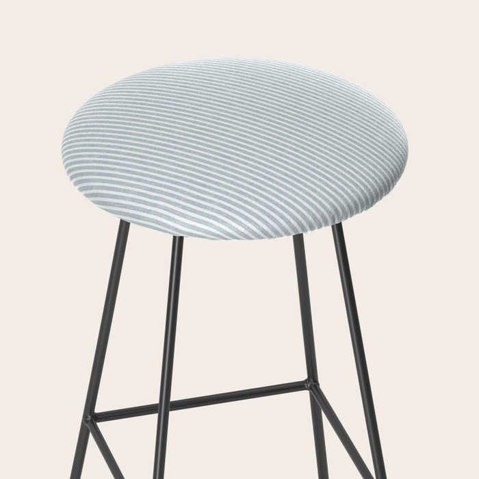 linen textured stripes - dusty blue Stool Gallery Image 2