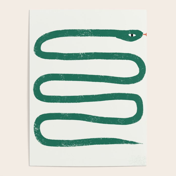 Minimal Jungle Snake Poster