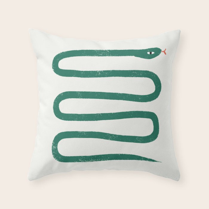 Minimal Jungle Snake Throw Pillow Gallery Image 6