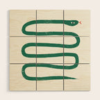 Minimal Jungle Snake Wood Wall Art Gallery Image 1