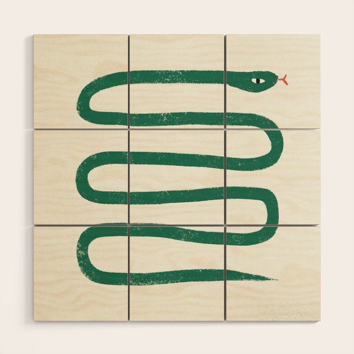 Minimal Jungle Snake Wood Wall Art Gallery Image 1