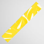 Mellow Yellow Monstera Leaves White Background #decor #society6 #buyart Table Runner Gallery Image 3