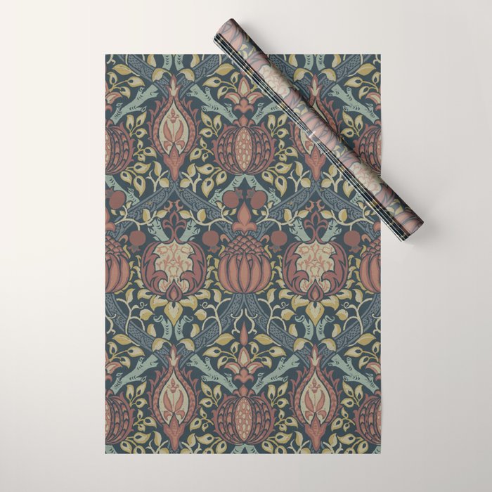 William Morris Vintage Granada Indigo Wrapping Paper Gallery Image 1