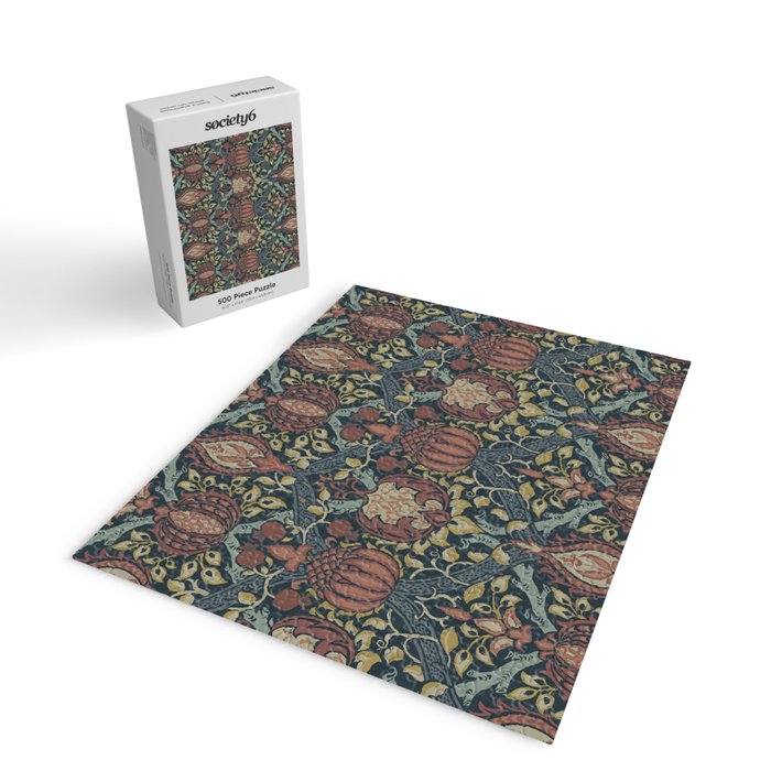 William Morris Vintage Granada Indigo Jigsaw Puzzle Gallery Image 2