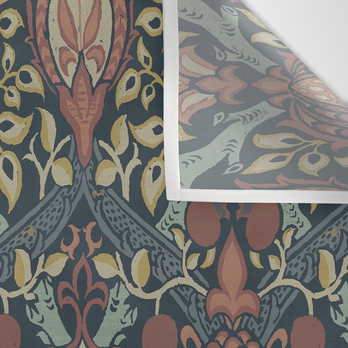 William Morris Vintage Granada Indigo Wall Tapestry Gallery Image 3