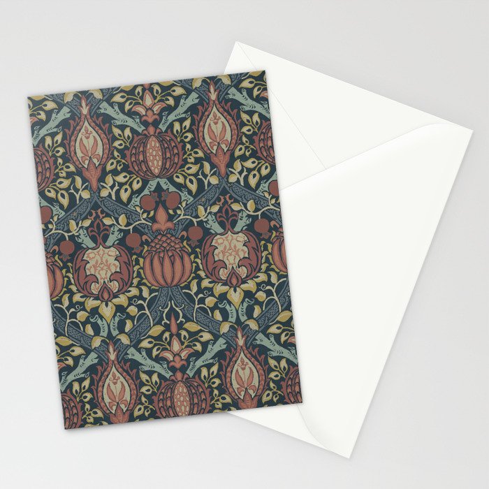 William Morris Vintage Granada Indigo Stationery Card Gallery Image 2