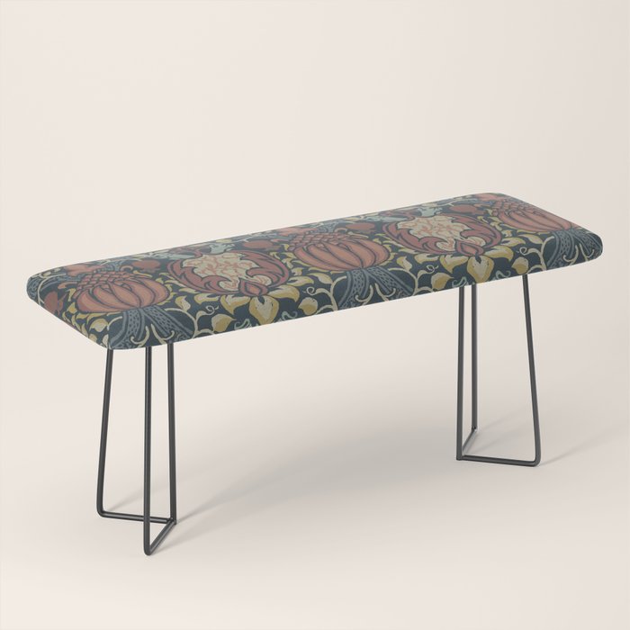 William Morris Vintage Granada Indigo Bench Gallery Image 1