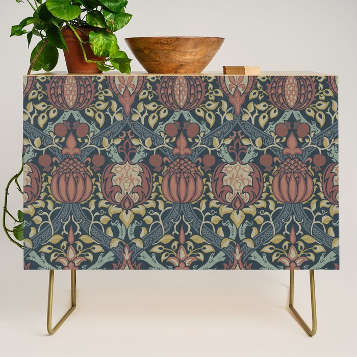 William Morris Vintage Granada Indigo Credenza Gallery Image 1