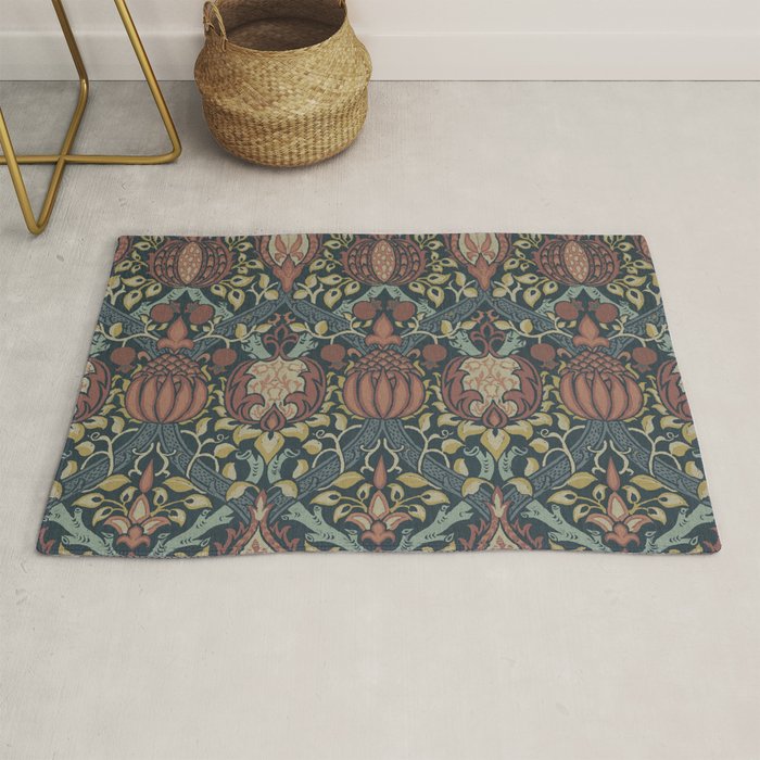 William Morris Vintage Granada Indigo Rug Gallery Image 1