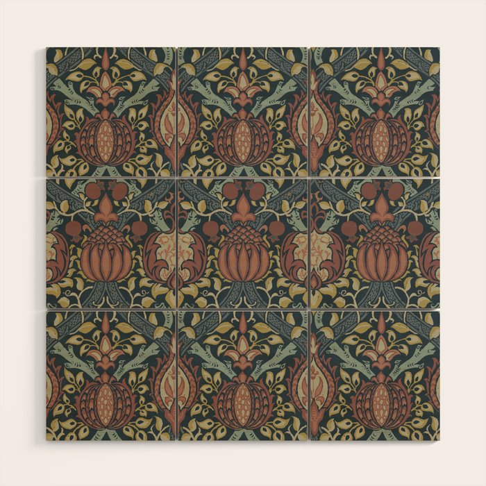 William Morris Vintage Granada Indigo Wood Wall Art Gallery Image 1