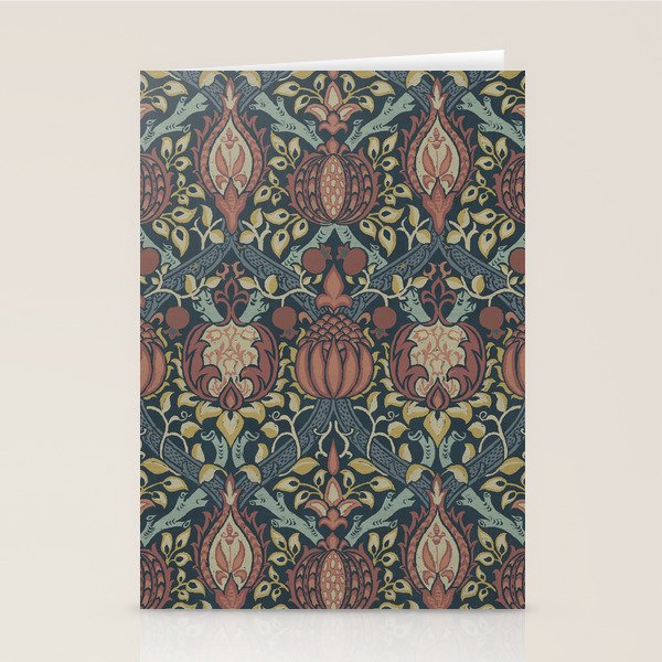 William Morris Vintage Granada Indigo Stationery Card Gallery Image 2