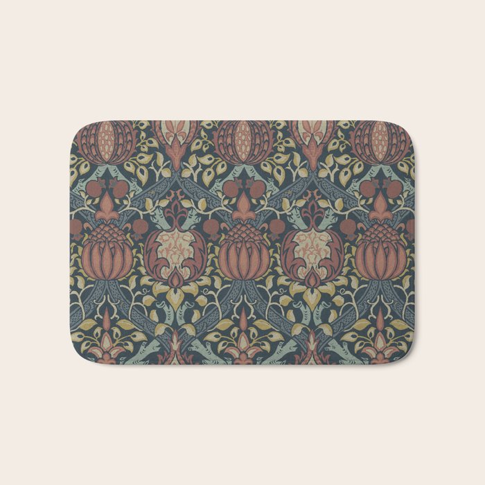 William Morris Vintage Granada Indigo Bath Mat Gallery Image 1