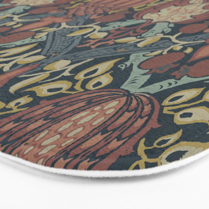 William Morris Vintage Granada Indigo Bath Mat Gallery Image 3