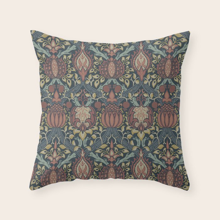William Morris Vintage Granada Indigo Throw Pillow Gallery Image 6