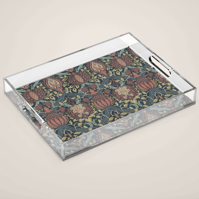 William Morris Vintage Granada Indigo Acrylic Tray Gallery Image 1