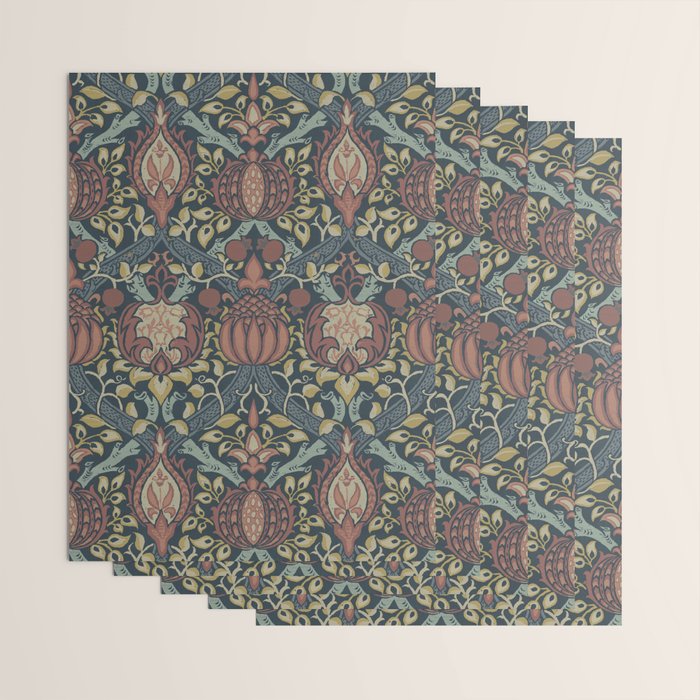 William Morris Vintage Granada Indigo Wrapping Paper Gallery Image 3
