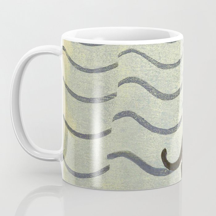 Aoyama Masaharu Japanese Woodblock Print Black Cat On Water Vintage traditional Art Coffee Mug Gallery Image 3