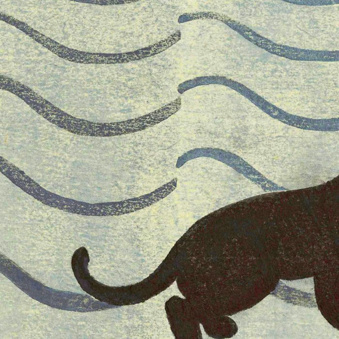 Aoyama Masaharu Japanese Woodblock Print Black Cat On Water Vintage traditional Art Coffee Mug Gallery Image 2