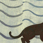 Aoyama Masaharu Japanese Woodblock Print Black Cat On Water Vintage traditional Art Coffee Mug Gallery Image 2