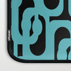 Mid Century Modern Loops Retro Abstract Pattern Turquoise and Black Laptop Sleeve Gallery Image 3