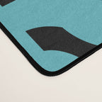 Mid Century Modern Loops Retro Abstract Pattern Turquoise and Black Desk Mat Gallery Image 4