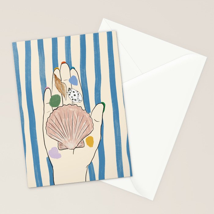 Seashells and Seaglass Stationery Card Gallery Image 2
