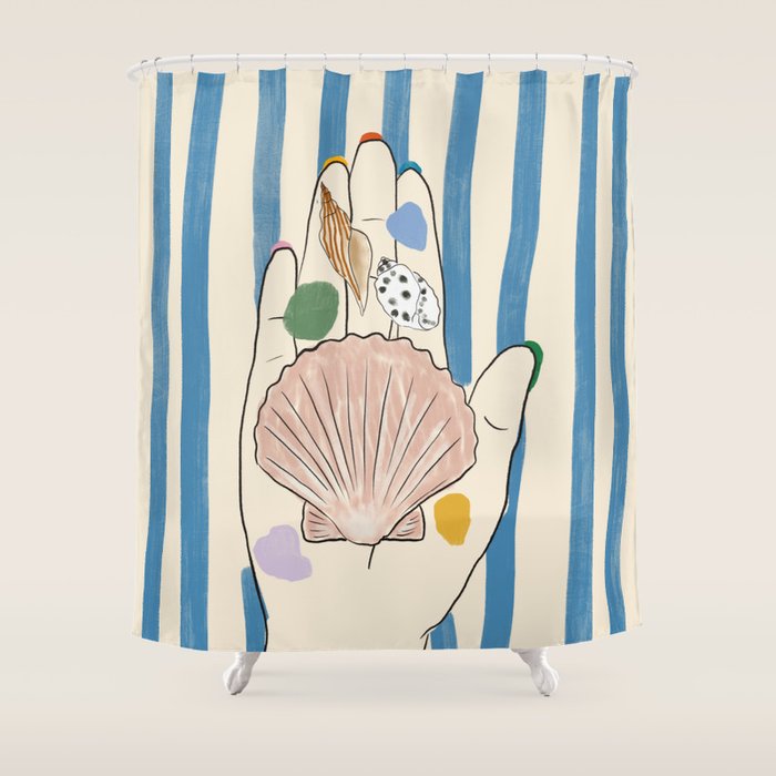 Seashells and Seaglass Shower Curtain Gallery Image 1