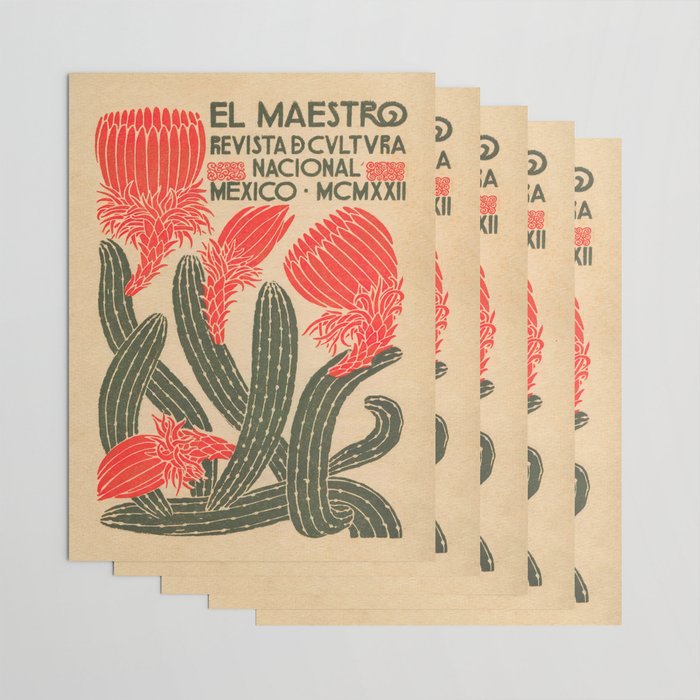 Mexico, Cactus Vintage Wall Art Wrapping Paper Gallery Image 3