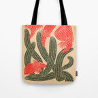 Mexico, Cactus Vintage Wall Art Tote Bag Gallery Image 1