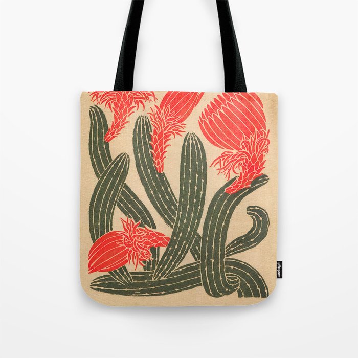 Mexico, Cactus Vintage Wall Art Tote Bag Gallery Image 1