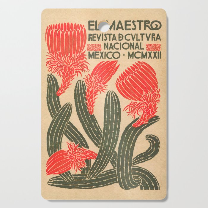 Mexico, Cactus Vintage Wall Art Cutting Board Gallery Image 1