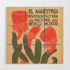 Mexico, Cactus Vintage Wall Art Wood Wall Art Gallery Image 1