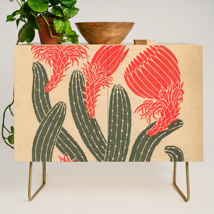 Mexico, Cactus Vintage Wall Art Credenza Gallery Image 1